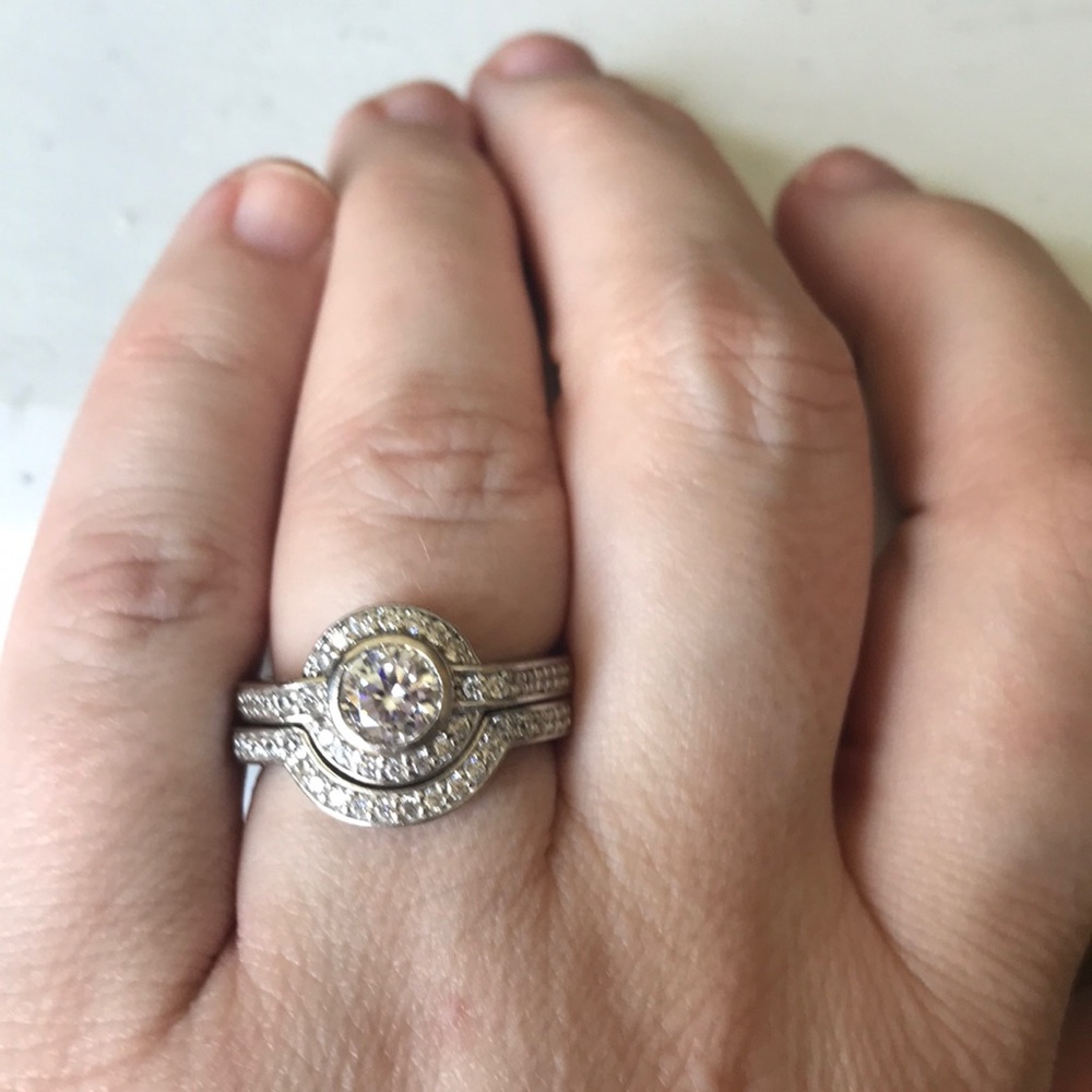 Berricle Sterling CZ Wedding Ring Set